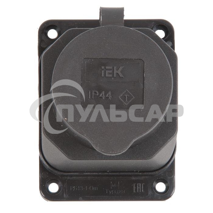 Розетка кабельная наружной установки IР44 16А 2Р+E каучук ОМЕГА IEK PKR11-016-2-K02