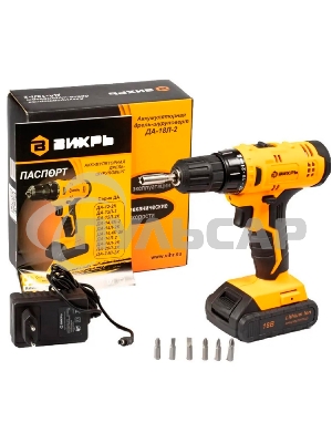 Дрель-шуруповерт Вихрь ДА-18Л-2 72/14/16, Аккумуляторная, 18В