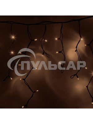 Гирлянда Neon-night Айсикл (бахрома) светодиодный, 4,0 х 0,6 м, черный провод каучук, 230 В, диоды теплый белый, 128 LED