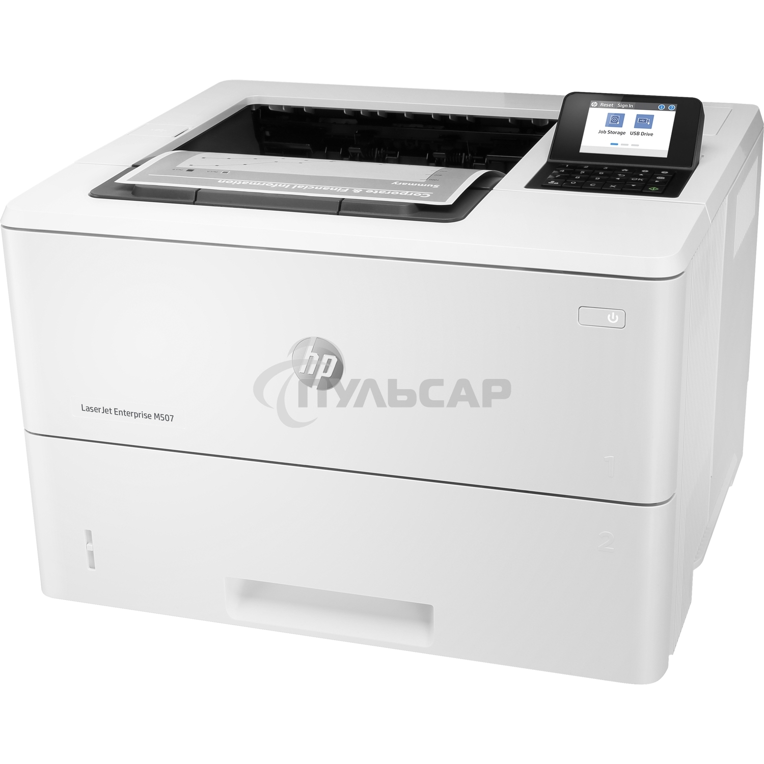 Принтер лазерный HP LaserJet Enterprise M507dn (1PV87A), A4, ч/б, печ. до 43 стр/мин, 1200 x 1200 dpi, USB, RJ-45, Air Print, Mopria