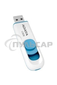 Флешка USB ADATA С008 (AC008-64G-RWE), 64 Gb, USB 2.0, R/W 15/5, белый/синий