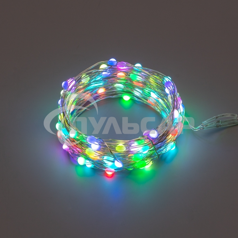 Гирлянда Neon-night Роса 10м, 100 LED, RGB, IP44, на батарейках 3хАА, с пультом 44 режима