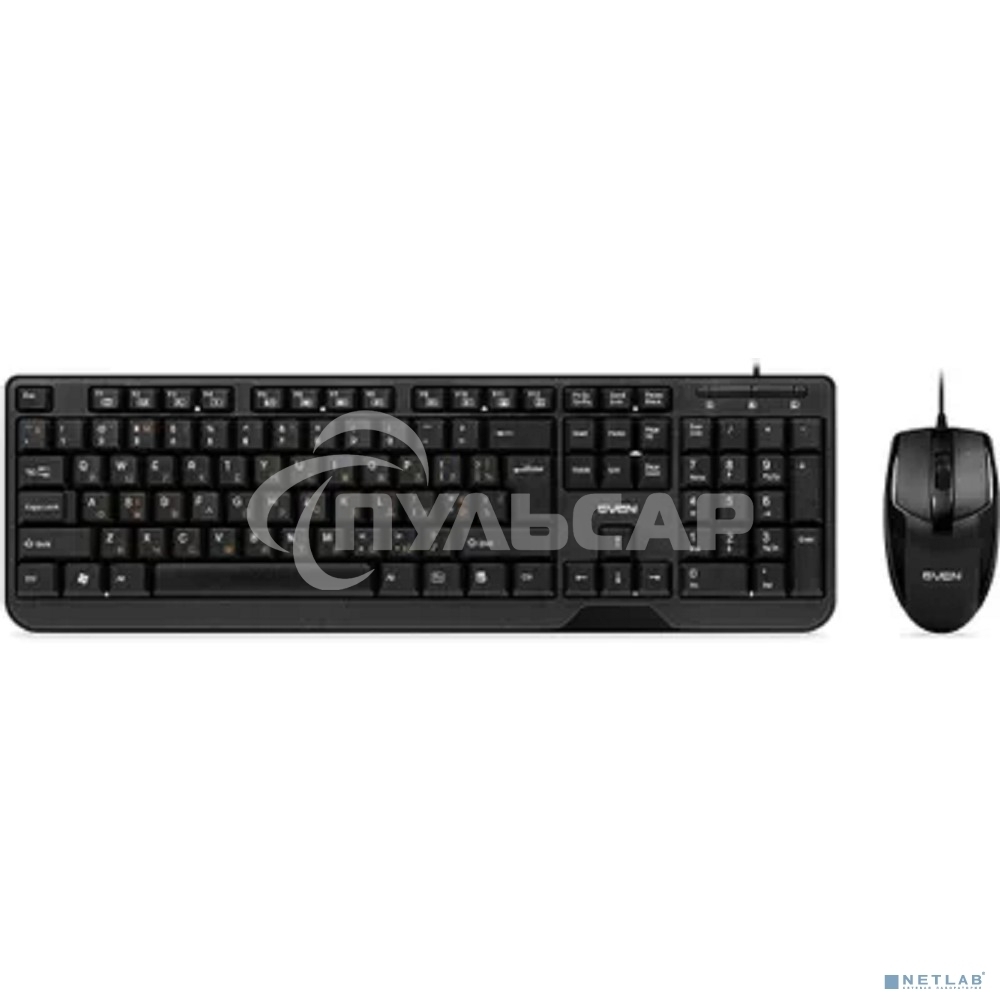 Комплект клавиатура + мышь SVEN KB-S330C черный (104+12Fn)+3кл, 1200DPI)