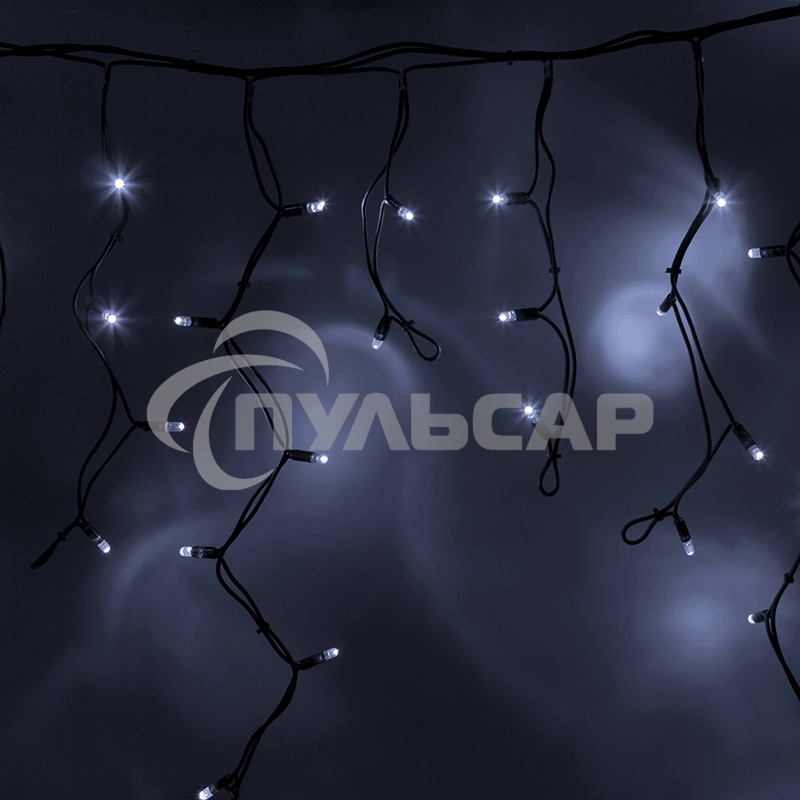 Гирлянда Neon-night Айсикл (бахрома) светодиодный, 3,2 х 0,9 м, черный провод каучук, 230 В, диоды белые, 120 LED