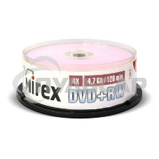 Диск DVD+RW Mirex 4.7 Gb, 4x, Cake Box (10), (10/300)
