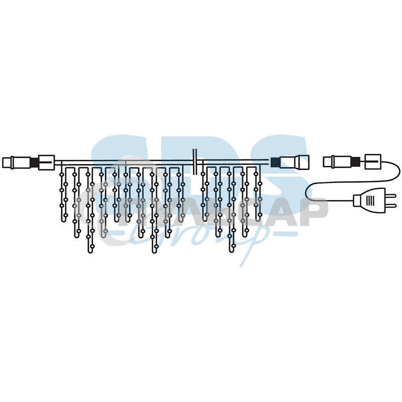 Гирлянда Neon-night Айсикл (бахрома) светодиодный, 3,2 х 0,9 м, черный провод каучук, 230 В, диоды белые, 120 LED