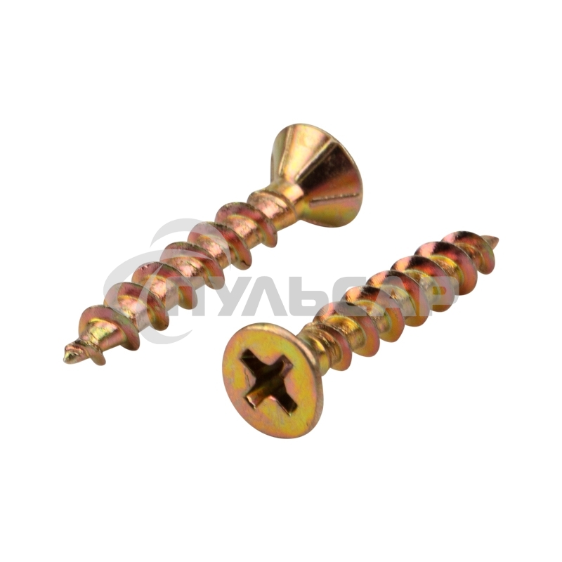 Саморез оконный KRANZ острый, 4.1х25, желтый цинк, короб (500 шт./уп.)