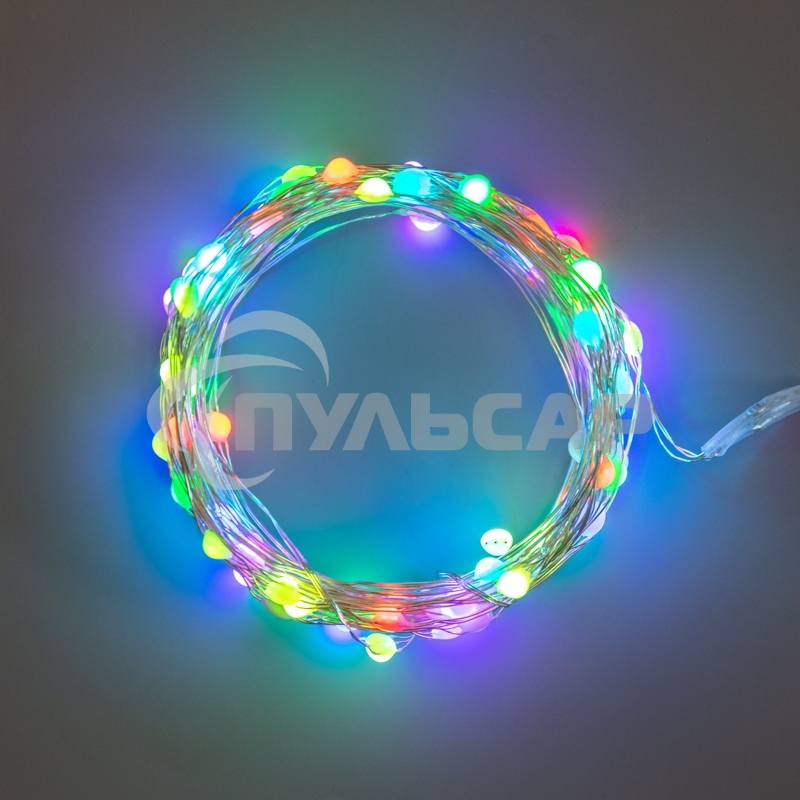 Гирлянда Neon-night Роса 10м, 100 LED, RGB, IP44, на батарейках 3хАА, с пультом 44 режима