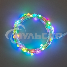 Гирлянда Neon-night Роса 10м, 100 LED, RGB, IP44, на батарейках 3хАА, с пультом 44 режима