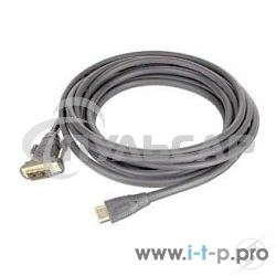 Кабель HDMI-DVI Cablexpert CC-HDMI-DVI-10MC, 19M/19M, single link, медь, позол.разъемы, экран, 10м, черный, пакет