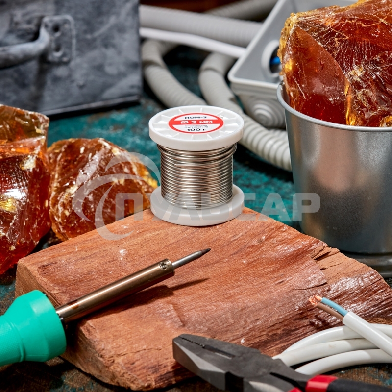 Припой ПОМ-3, 100г, Ø2мм, (олово 97%, медь 3%), бессвинцовый, ГОСТ 21931-76, катушка Rexant