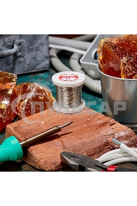 Припой ПОМ-3, 100г, Ø2мм, (олово 97%, медь 3%), бессвинцовый, ГОСТ 21931-76, катушка Rexant