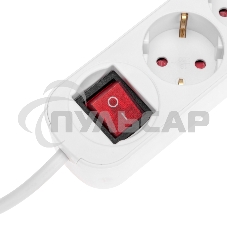 Удлинитель STANDARD 3 гнезда, 5м, 3х1,0мм², с/з, с выключателем, 2 USB, белый Rexant