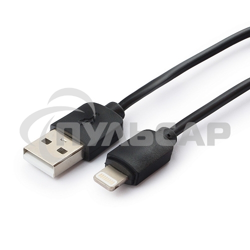 Кабель USB Гарнизон GCC-USB2-AP2-1M AM/Lightning, для iPhone5/6/7, IPod, IPad, 1м, черный, пакет