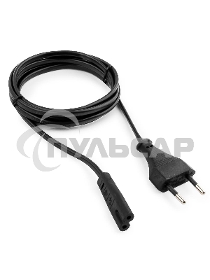 Кабель питания для ноутбуков, аудио/видео техники Cablexpert/Gembird PC-184/2-1.8М, 1.8м, 2-pin, черный, пакет