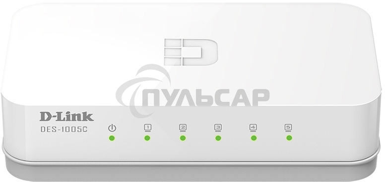 Коммутатор D-Link DES-1005C/B1A, 5-port UTP 10/100Mbps Auto-sensing, Stand-alone, Unmanaged Palm-top Fast Ethernet Switch