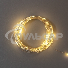 Гирлянда Neon-night Роса 10м, 100 LED, теплый белый, IP44, на батарейках 3хАА, с пультом 8 режимов