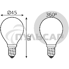 Лампа светодиодная Filament Шар E14 5Вт 4100К OPAL Gauss 105201205
