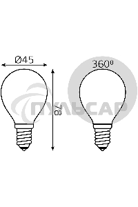 Лампа светодиодная Filament Шар E14 5Вт 4100К OPAL Gauss 105201205
