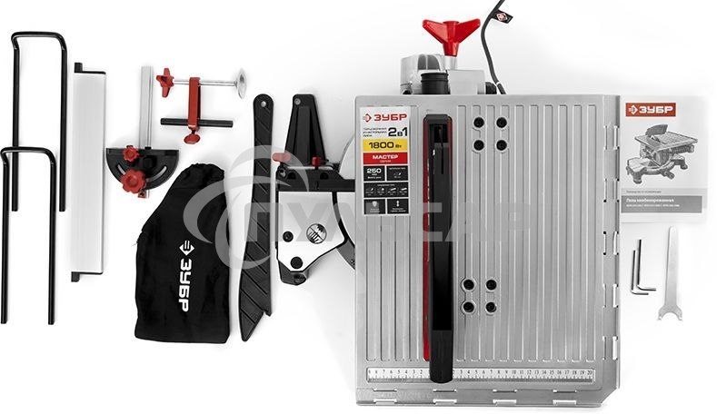 Торцовочная комбинированная пила ЗУБР ЗПТК-255-1800