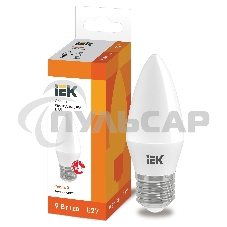 Лампа светодиодная LED 9Вт 230В 3000К E27 свеча LLE-C35-9-230-30-E27 IEK
