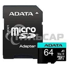 Флеш карта MICROSDXC UHS-I U3 V30S A2 100/75 MB/s 64Gb RETAIL W/1 ADAPTER