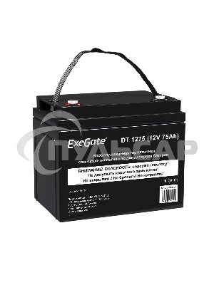 Аккумуляторная батарея ExeGate DT 1275 (12V 75Ah, под болт М6)