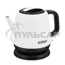 Чайник электрический Kitfort KT-6112 1л. 1630Вт белый/черный (корпус: нержавеющая сталь)