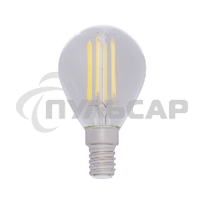 Лампа светодиодная филаментная Rexant Шарик GL45 7.5 Вт 600 Лм 4000K E14 диммируемая, прозрачная колба