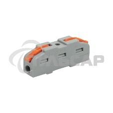 Соединительная клемма многоразовая проходная 1 полюс, серая (0,08-4 мм²) (50 шт./уп.) Rexant