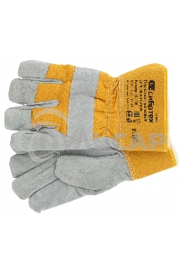 Перчатки спилковые комбинированные, усиленные, утолщенные, размер XL Сибртех
