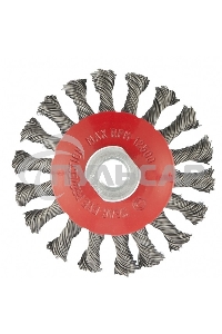 Щетка Matrix для УШМ, 100 мм, М14, Тарелка, крученая проволока 0,5 мм