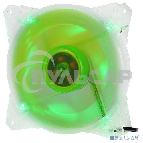 Вентилятор для корпуса Crown CMCF-12025S-1212 прозрачный/зеленый, 120 мм, 1650 об/мин, 28 дБ, 3 pin