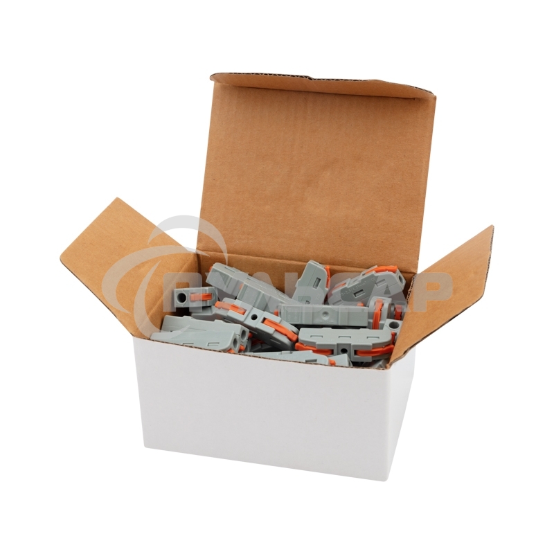 Соединительная клемма многоразовая проходная 1 полюс, серая (0,08-4 мм²) (50 шт./уп.) Rexant