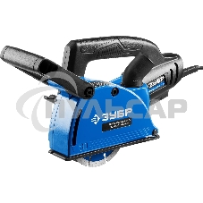 Штроборез ЗУБР ЗШ-П30-1400 ПСТКглуб. 30 мм, 125 мм, подключ. пылесоса, плавн пуск, 1400 Вт, кейс