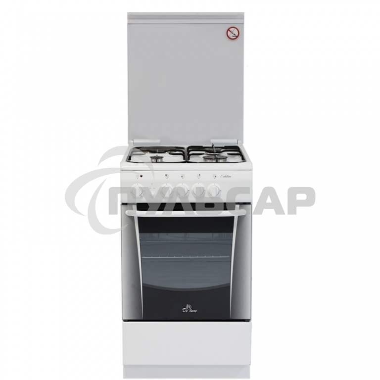 Плита комбинированная De Luxe 506031.01ГЭ (КР) белый, конфорок 4 шт, духовка 54 л, 50 см x 85 см x 60 см