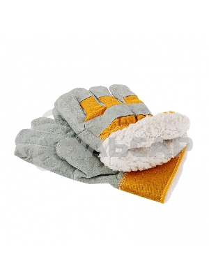 Перчатки спилковые комбинированные, усиленные, утолщенные, размер XL Сибртех