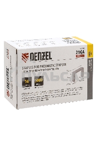 Скобы 21GA для пнев. степл., 16мм, шир. - 0,95мм, тол. - 0,6мм, шир. скобы - 12,8мм, 5000шт Denzel