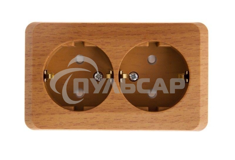 Розетка 2-м ОП Этюд Дача 16А защ. шторки с заземл. бук SchE PA16-008T