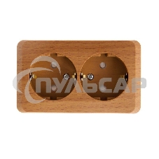 Розетка 2-м ОП Этюд Дача 16А защ. шторки с заземл. бук SchE PA16-008T