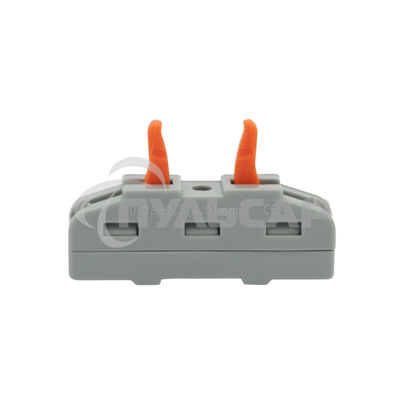 Соединительная клемма многоразовая проходная 1 полюс, серая (0,08-4 мм²) (50 шт./уп.) Rexant