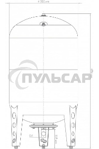 Гидроаккумулятор вертикальный ВП 50 к, комбинированный фланец