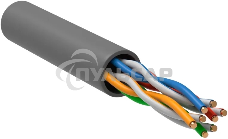 Кабель информационный ITK Generica BC1-C5E04-111-305-T-R-G кат.5E U/UTP 4X2X24AWG PVC внутренний 305м серый