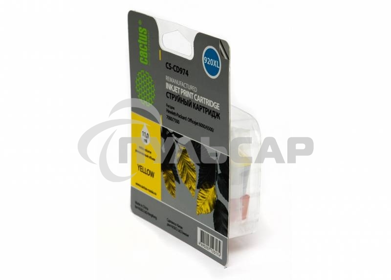 Картридж струйный Cactus CS-CD974 №920XL желтый (14,6 мл.) для HP Officejet 6000/6500/7000/7500