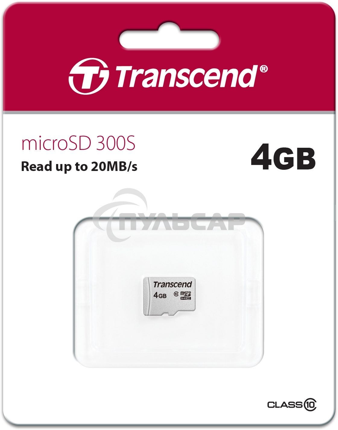 Флеш карта microSD 4Gb Transcend microSDHC Class 10, (без адаптера), TLC