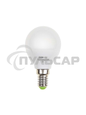 Лампа светодиодная PLED-ECO-G45 5Вт шар 3000К тепл. белый E14 400лм 220-240В JazzWay 1036896A