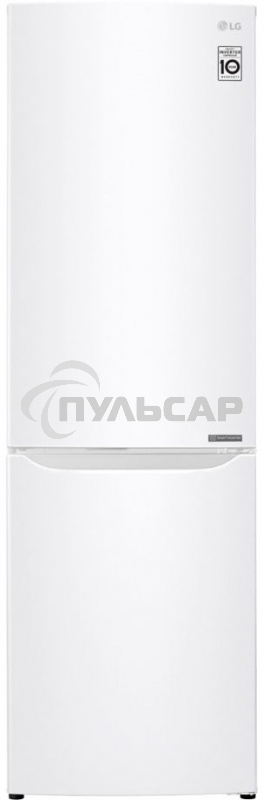 Холодильник LG GA-B419SWJL белый двухкамерный 223/79л морозилка снизу, No Frost