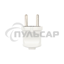 Вилка прямая без з/к 6А белая Rexant