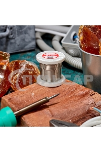 Припой ПОМ-3, 100г, Ø1мм, (олово 97%, медь 3%), бессвинцовый, ГОСТ 21931-76, катушка Rexant