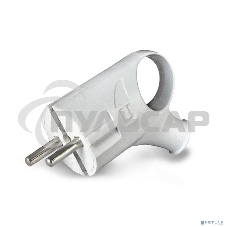 Вилка электрич. с заземл. угл. с ушком бел. 16А 250В (еврослот) UNIVersal А112